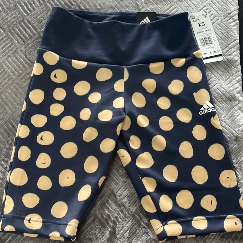 Adidas Aeroready training shorts. Blue/orange cream. Size XSmall